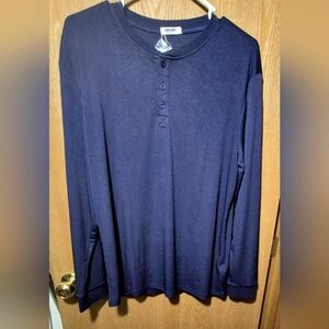 NWT Coofandy Dark Blue Long Sleeve Men's Shirt Large